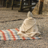 Soft Brown Fishbone Wool Throw