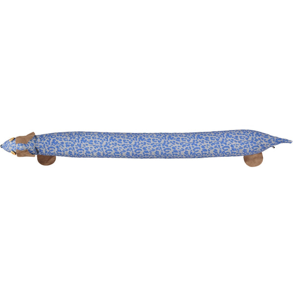 Grey & Blue Leopard Print Dog Draught Excluder With Lavender