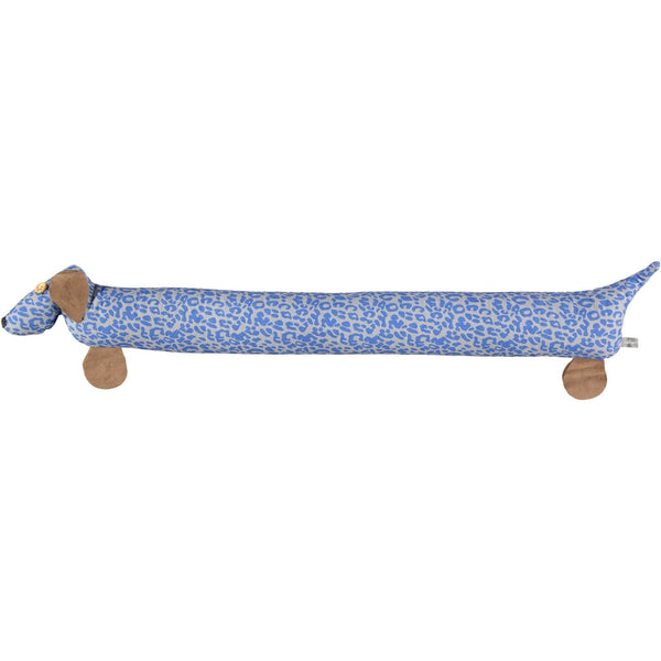 Grey & Blue Leopard Print Dog Draught Excluder With Lavender
