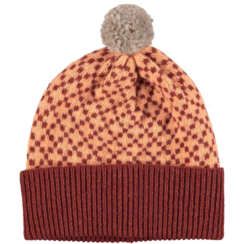 HAT - bobble - cross - sienna & peach  concrete pom.jpg