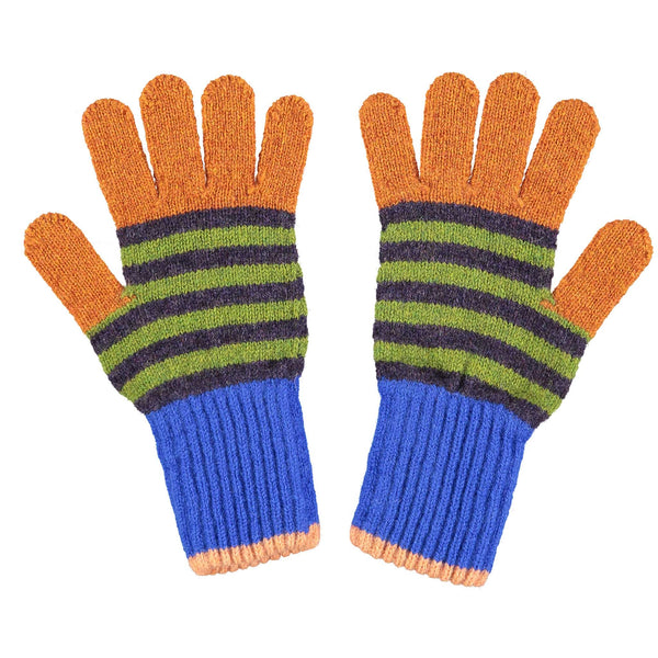 Kids Rust & Purple Lambswool Gloves