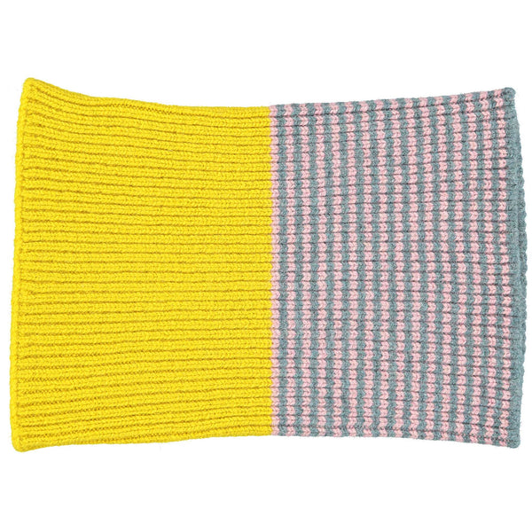 Kids' Yellow & Pink Stripe Lambswool Snood