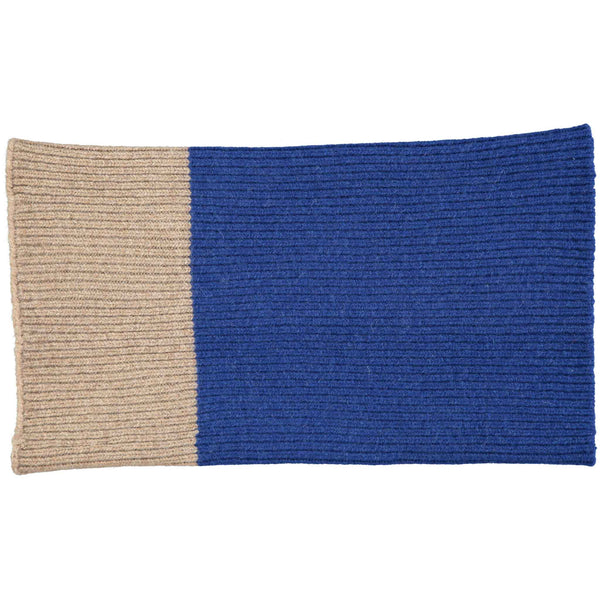 Marine Blue & Soft Brown Lambswool Snood