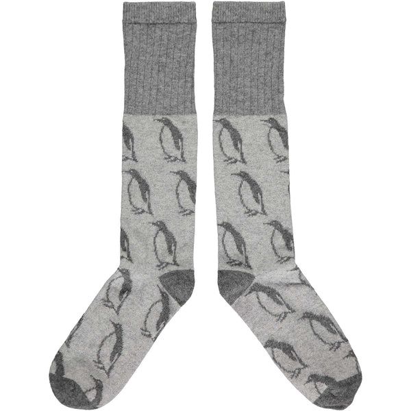 Men's Grey Penguin Lambswool Knee Socks