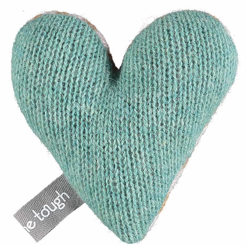 Mini Knitted Gold & Light Pink Stripey Heart With Lavender