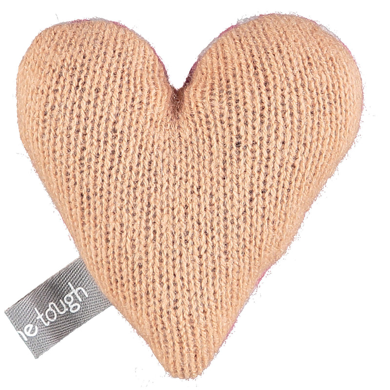 Mini Knitted Pink Stripy Heart With Lavender