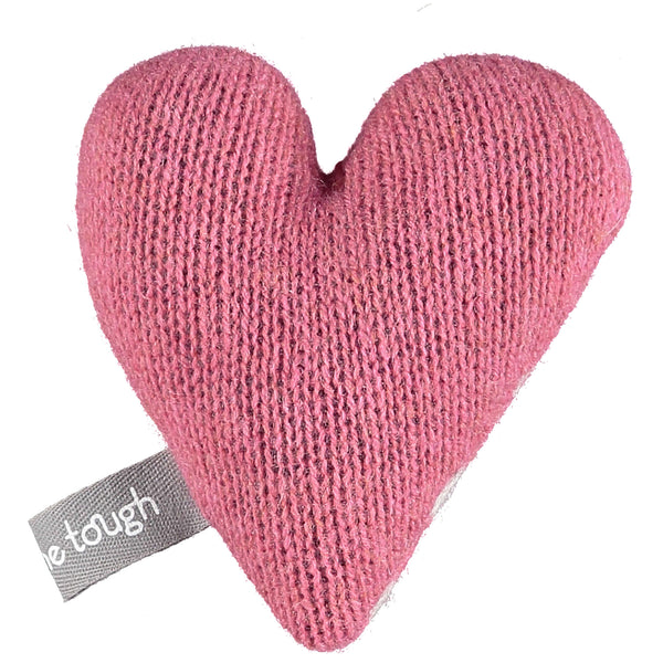 Mini Knitted Polka Dot Pink Heart With Lavender