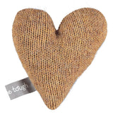Mini Knitted Purple & Oat Stripy Heart With Lavender