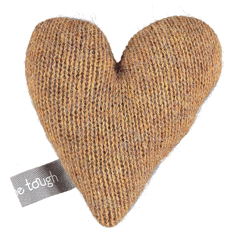 Mini Knitted Purple & Oat Stripy Heart With Lavender