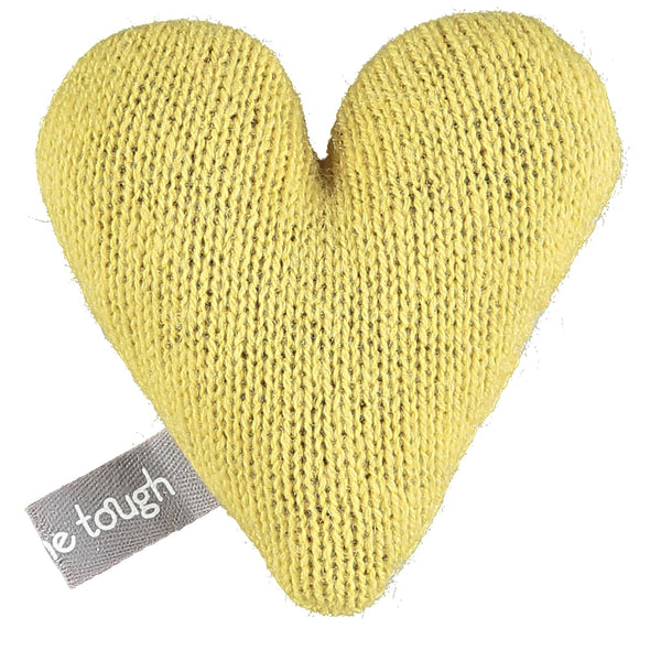 Mini Knitted Yellow Polka Dot Heart With Lavender