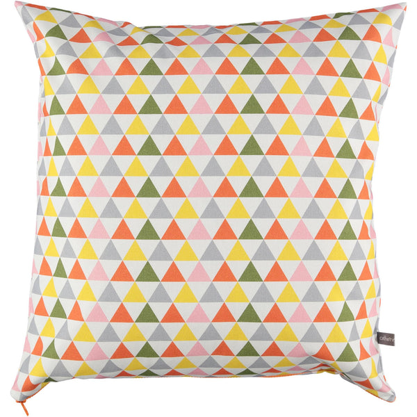 Multi Colour Triangle Print Cushion