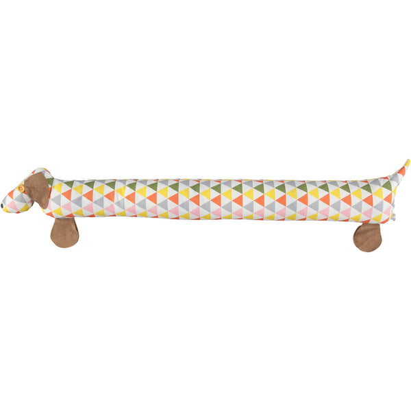 Multi Colour Triangle Print Dog Draught Excluder With Lavender
