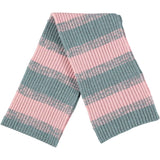 Sea Green & Pink Marl Stripe Lambswool Scarf