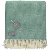 Sea Green Herringbone Wool Throw