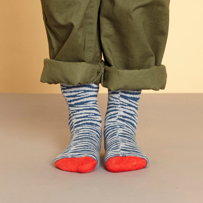 Zebra Print Kids' Cotton Knee Socks