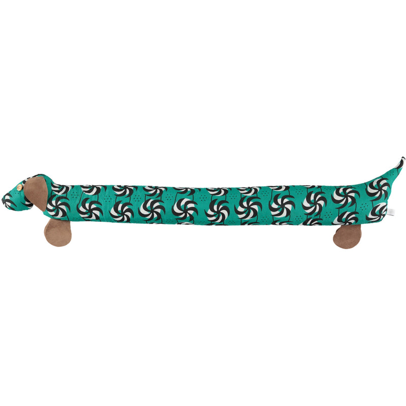 green dog draught excluder