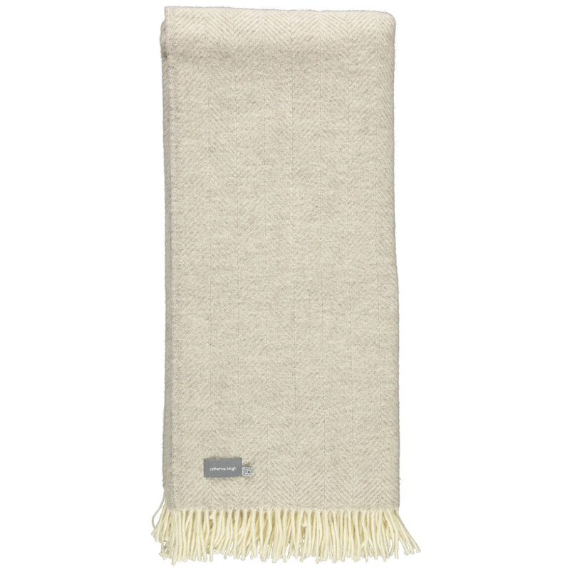 Soft Brown Fishbone Wool Throw