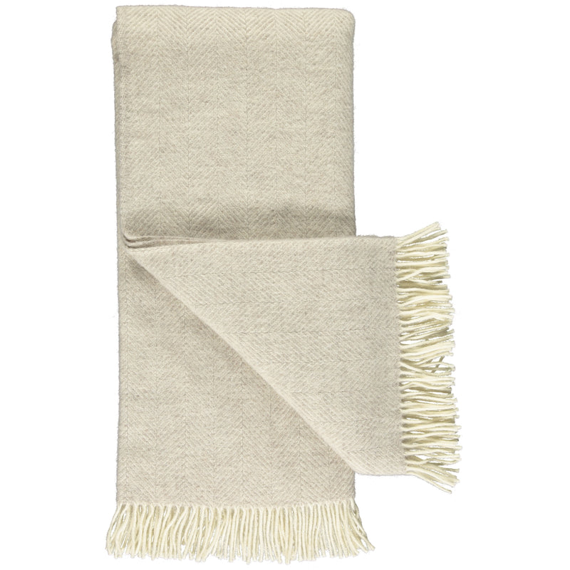 Soft Brown Fishbone Wool Throw